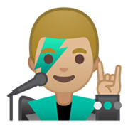 Emoji 👨🏼‍🎤 Cantante Uomo: Carnagione Abbastanza Chiara su Google Android 10.0 March 2020 Feature Drop.