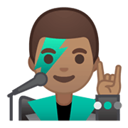 Émoji 👨🏽‍🎤 Chanteur : Peau Légèrement Mate sur Google Android 10.0 March 2020 Feature Drop.