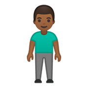 Emoji 🧍🏾‍♂️ Uomo In Piedi: Carnagione Abbastanza Scura su Google Android 10.0 March 2020 Feature Drop.