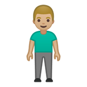 🧍🏼‍♂️ Emoji Homem Em Pé: Pele Morena Clara na Google Android 10.0 March 2020 Feature Drop.