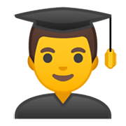 Emoji 👨‍🎓 Studente su Google Android 10.0 March 2020 Feature Drop.