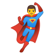 Émoji 🦸‍♂️ Super-héros Homme sur Google Android 10.0 March 2020 Feature Drop.