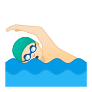 🏊🏻‍♂️ Emoji Homem Nadando: Pele Clara na Google Android 10.0 March 2020 Feature Drop.