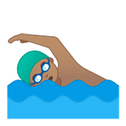 Emoji 🏊🏽‍♂️ Nuotatore: Carnagione Olivastra su Google Android 10.0 March 2020 Feature Drop.