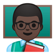 👨🏿‍🏫 Emoji Profesor: Tono De Piel Oscuro en Google Android 10.0 March 2020 Feature Drop.