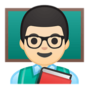Emoji 👨🏻‍🏫 Professore: Carnagione Chiara su Google Android 10.0 March 2020 Feature Drop.