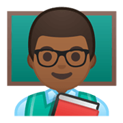 Emoji 👨🏾‍🏫 Professore: Carnagione Abbastanza Scura su Google Android 10.0 March 2020 Feature Drop.