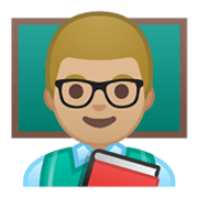 Emoji 👨🏼‍🏫 Professore: Carnagione Abbastanza Chiara su Google Android 10.0 March 2020 Feature Drop.