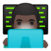 👨🏿‍💻 Emoji Tecnólogo: Tono De Piel Oscuro en Google Android 10.0 March 2020 Feature Drop.