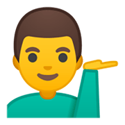 Emoji 💁‍♂️ Uomo Con Suggerimento su Google Android 10.0 March 2020 Feature Drop.