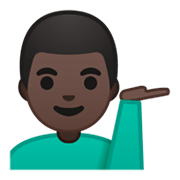 Emoji 💁🏿‍♂️ Uomo Con Suggerimento: Carnagione Scura su Google Android 10.0 March 2020 Feature Drop.