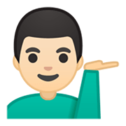 Emoji 💁🏻‍♂️ Uomo Con Suggerimento: Carnagione Chiara su Google Android 10.0 March 2020 Feature Drop.