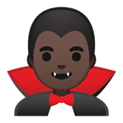 Emoji 🧛🏿‍♂️ Vampiro Uomo: Carnagione Scura su Google Android 10.0 March 2020 Feature Drop.