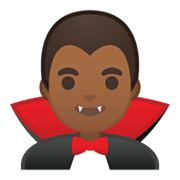 🧛🏾‍♂️ Emoji Homem Vampiro: Pele Morena Escura na Google Android 10.0 March 2020 Feature Drop.