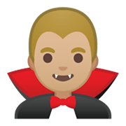 🧛🏼‍♂️ Emoji Vampiro Hombre: Tono De Piel Claro Medio en Google Android 10.0 March 2020 Feature Drop.