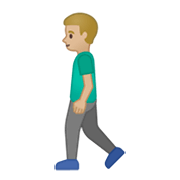 🚶🏼‍♂️ Emoji Hombre Caminando: Tono De Piel Claro Medio en Google Android 10.0 March 2020 Feature Drop.