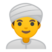 Emoji 👳‍♂️ Uomo Con Turbante su Google Android 10.0 March 2020 Feature Drop.
