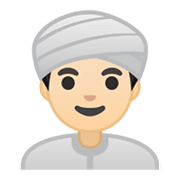 Emoji 👳🏻‍♂️ Uomo Con Turbante: Carnagione Chiara su Google Android 10.0 March 2020 Feature Drop.