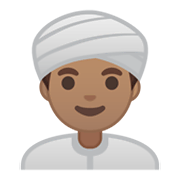 👳🏽‍♂️ Emoji Hombre Con Turbante: Tono De Piel Medio en Google Android 10.0 March 2020 Feature Drop.