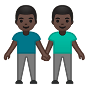 👬🏿 Emoji Dois Homens De Mãos Dadas: Pele Escura na Google Android 10.0 March 2020 Feature Drop.