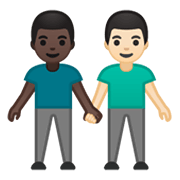 👨🏿‍🤝‍👨🏻 Emoji Dois Homens De Mãos Dadas: Pele Escura E Pele Clara na Google Android 10.0 March 2020 Feature Drop.
