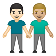 Émoji 👨🏻‍🤝‍👨🏼 Deux Hommes Se Tenant La Main : Peau Claire Et Peau Moyennement Claire sur Google Android 10.0 March 2020 Feature Drop.