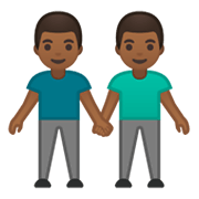 👬🏾 Emoji Dois Homens De Mãos Dadas: Pele Morena Escura na Google Android 10.0 March 2020 Feature Drop.
