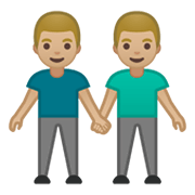 Emoji 👬🏼 Due Uomini Che Si Tengono Per Mano: Carnagione Abbastanza Chiara su Google Android 10.0 March 2020 Feature Drop.
