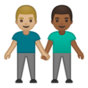 👨🏼‍🤝‍👨🏾 Emoji händchenhaltende Männer: mittelhelle Hautfarbe, mitteldunkle Hautfarbe Google Android 10.0 March 2020 Feature Drop.