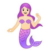 🧜🏻‍♀️ Emoji Sirena: Tono De Piel Claro en Google Android 10.0 March 2020 Feature Drop.