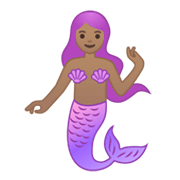 Emoji 🧜🏽‍♀️ Sirena Donna: Carnagione Olivastra su Google Android 10.0 March 2020 Feature Drop.