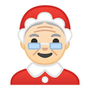 Emoji 🤶🏻 Mamma Natale: Carnagione Chiara su Google Android 10.0 March 2020 Feature Drop.