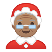 Émoji 🤶🏽 Mère Noël : Peau Légèrement Mate sur Google Android 10.0 March 2020 Feature Drop.