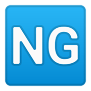 🆖 Emoji Großbuchstaben NG in blauem Quadrat Google Android 10.0 March 2020 Feature Drop.