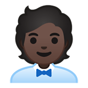 🧑🏿‍💼 Emoji Büroangestellte(r): dunkle Hautfarbe Google Android 10.0 March 2020 Feature Drop.