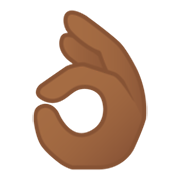 👌🏾 Emoji Sinal De Ok: Pele Morena Escura na Google Android 10.0 March 2020 Feature Drop.