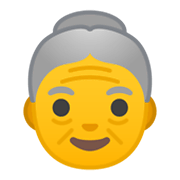 Emoji 👵 Donna Anziana su Google Android 10.0 March 2020 Feature Drop.