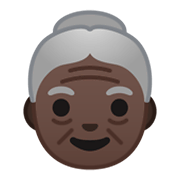 Emoji 👵🏿 Donna Anziana: Carnagione Scura su Google Android 10.0 March 2020 Feature Drop.