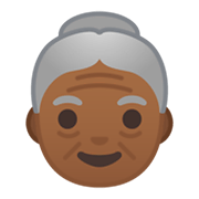 👵🏾 Emoji ältere Frau: mitteldunkle Hautfarbe Google Android 10.0 March 2020 Feature Drop.
