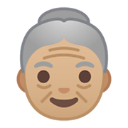 Émoji 👵🏼 Femme âgée : Peau Moyennement Claire sur Google Android 10.0 March 2020 Feature Drop.