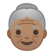 👵🏽 Emoji Anciana: Tono De Piel Medio en Google Android 10.0 March 2020 Feature Drop.