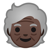 Emoji 🧓🏿 Adulto Anziano: Carnagione Scura su Google Android 10.0 March 2020 Feature Drop.