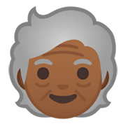 🧓🏾 Emoji Idoso: Pele Morena Escura na Google Android 10.0 March 2020 Feature Drop.