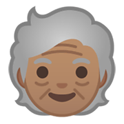 Émoji 🧓🏽 Personne âgée : Peau Légèrement Mate sur Google Android 10.0 March 2020 Feature Drop.