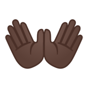 👐🏿 Emoji Manos Abiertas: Tono De Piel Oscuro en Google Android 10.0 March 2020 Feature Drop.