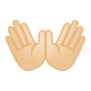 Emoji 👐🏻 Mani Aperte: Carnagione Chiara su Google Android 10.0 March 2020 Feature Drop.