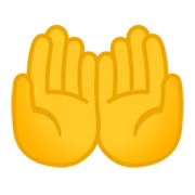 Emoji 🤲 Mani Unite In Alto su Google Android 10.0 March 2020 Feature Drop.