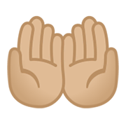 🤲🏼 Emoji Palmas Unidas Para Cima: Pele Morena Clara na Google Android 10.0 March 2020 Feature Drop.