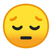 Emoji 😔 Faccina Pensierosa su Google Android 10.0 March 2020 Feature Drop.