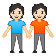 🧑🏻‍🤝‍🧑🏻 Emoji sich an den Händen haltende Personen: helle Hautfarbe Google Android 10.0 March 2020 Feature Drop.